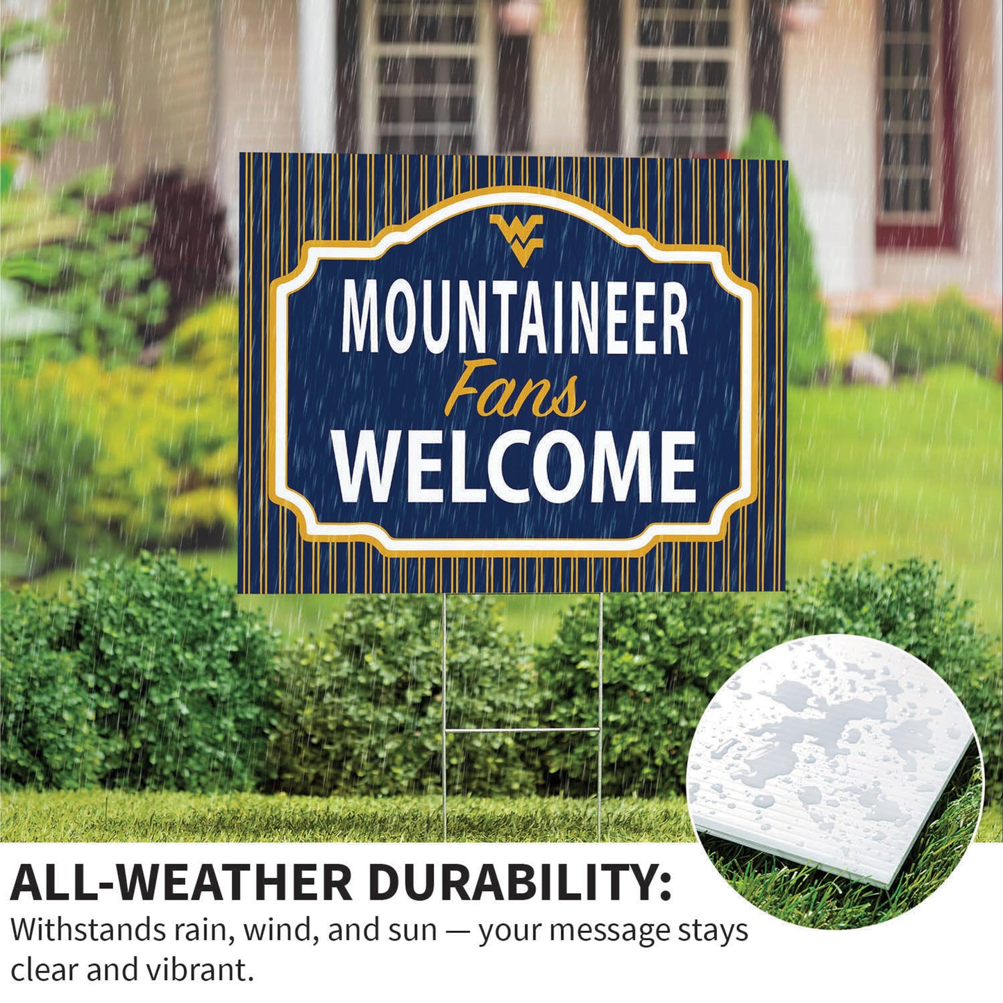 West Virginia University Coroplast Yard Sign, "Fans Welcome"