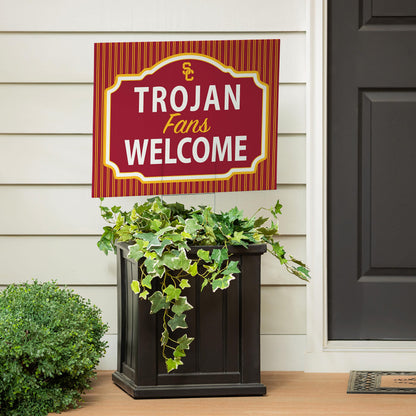 University of Southern California Coroplast Yard Sign, "Fans Welcome"