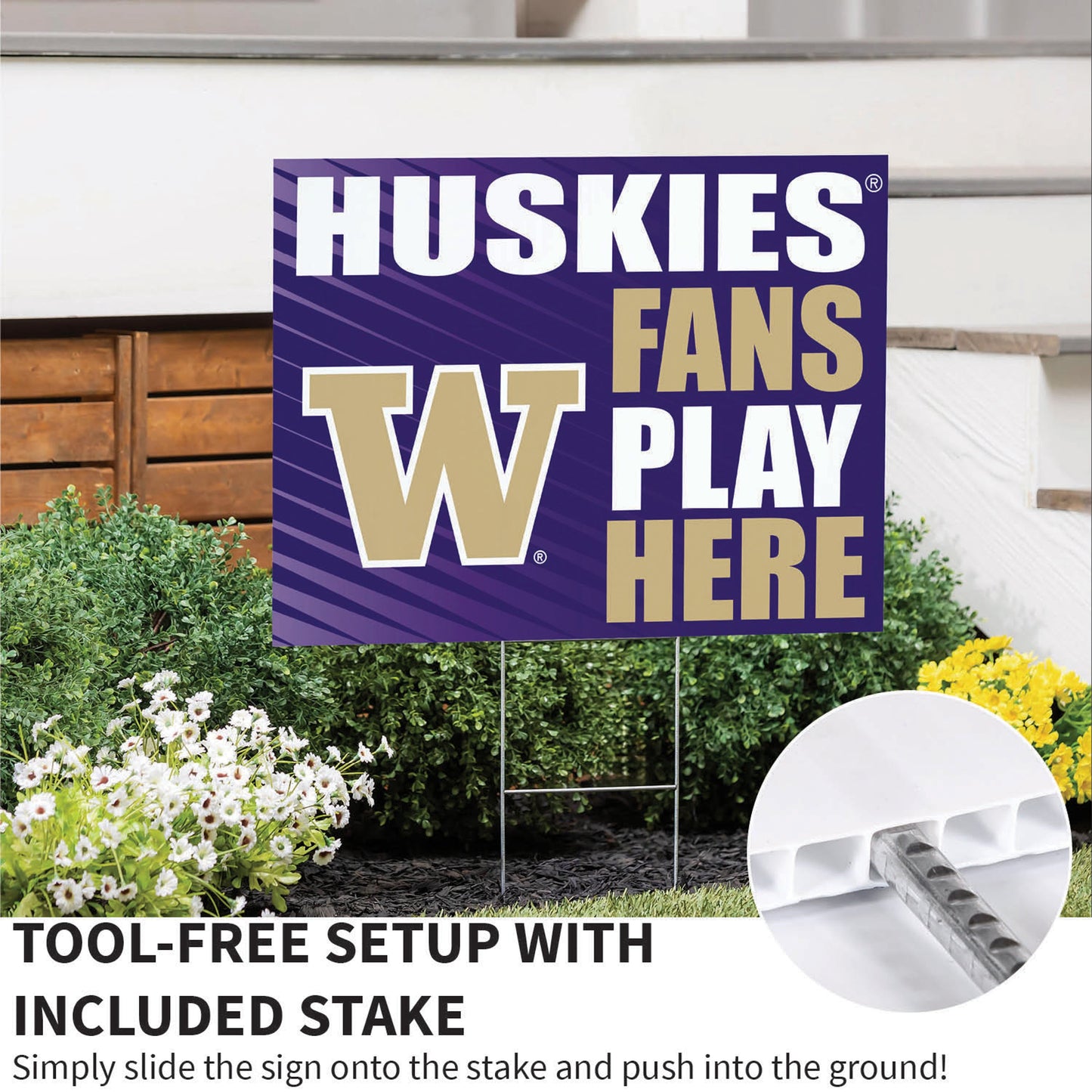 University of Washington Coroplast Yard Sign "Fans Play Here"