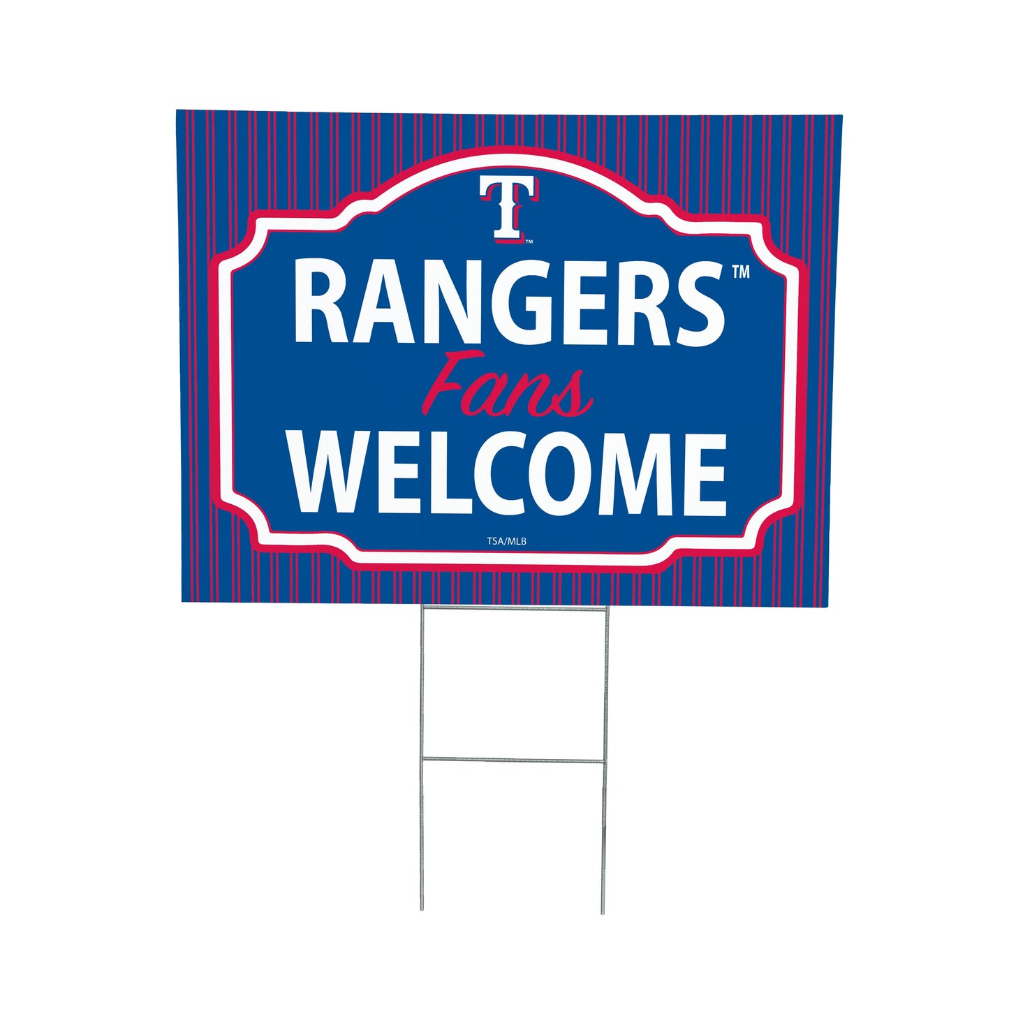 Texas Rangers Coroplast Yard Sign, "Fans Welcome"