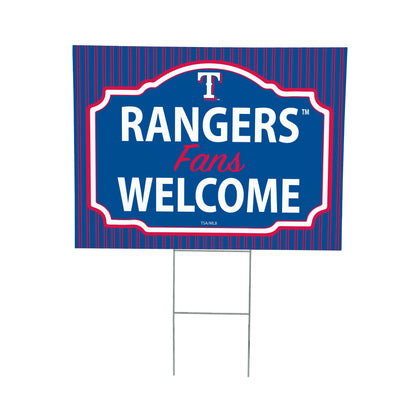 Texas Rangers Coroplast Yard Sign, "Fans Welcome"