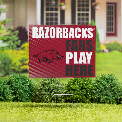 University of Arkansas Coroplast Yard Sign "Fans Play Here"