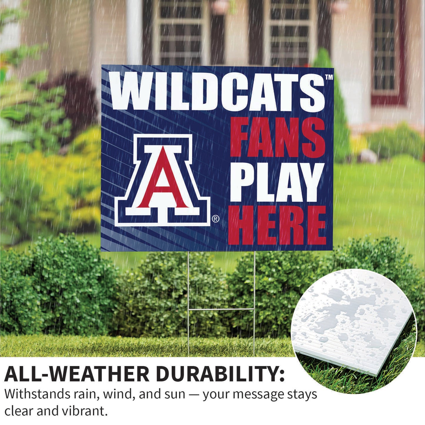 University of Arizona Coroplast Yard Sign "Fans Play Here"
