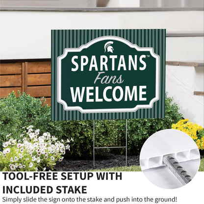 Michigan State University Coroplast Yard Sign, "Fans Welcome"