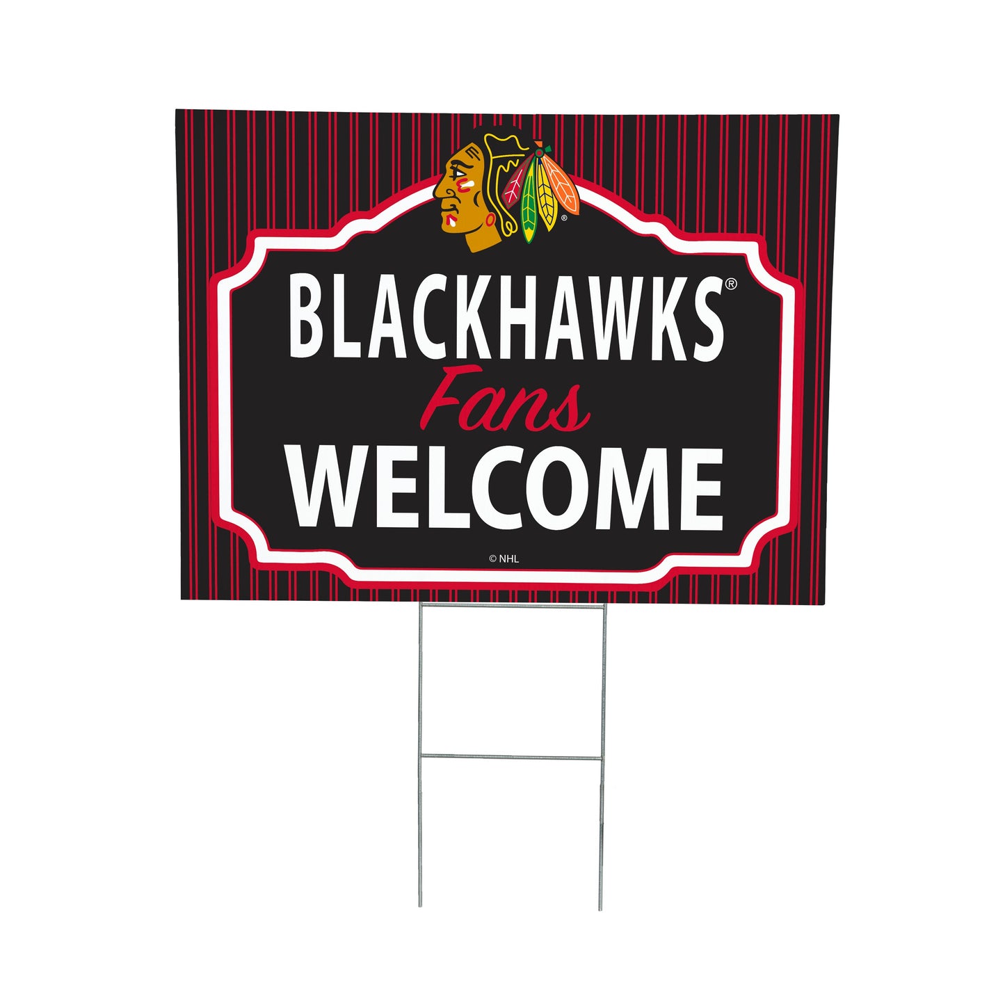 Chicago Blackhawks Coroplast Yard Sign, "Fans Welcome"