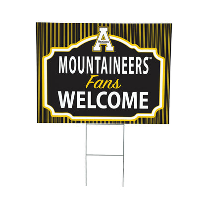 Appalachian State University Coroplast Yard Sign, "Fans Welcome"