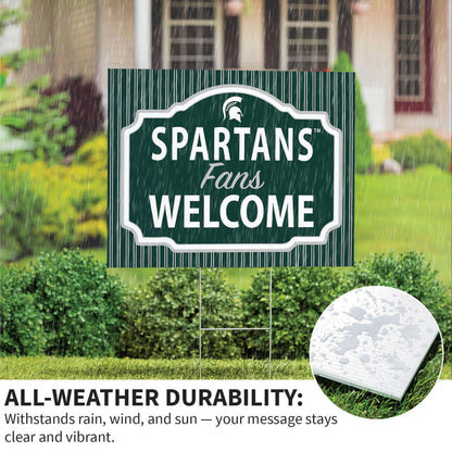 Michigan State University Coroplast Yard Sign, "Fans Welcome"