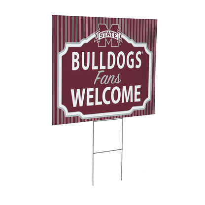 Mississippi State University Coroplast Yard Sign, "Fans Welcome"
