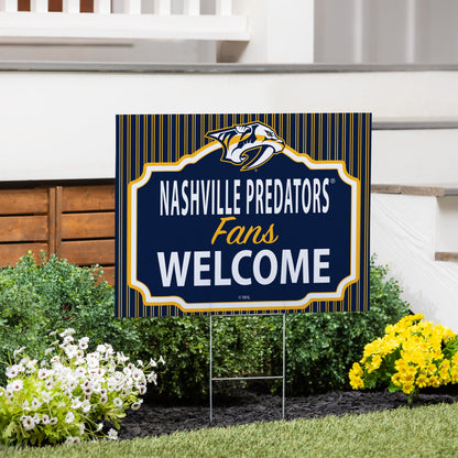 Nashville Predators Coroplast Yard Sign, "Fans Welcome"