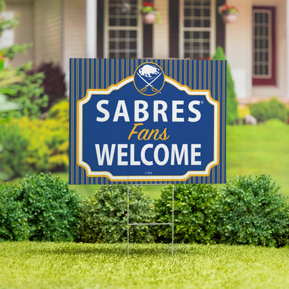 Buffalo Sabres Coroplast Yard Sign, "Fans Welcome"