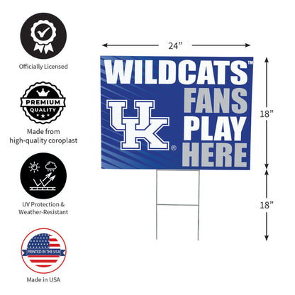 University of Kentucky Coroplast Yard Sign "Fans Play Here"