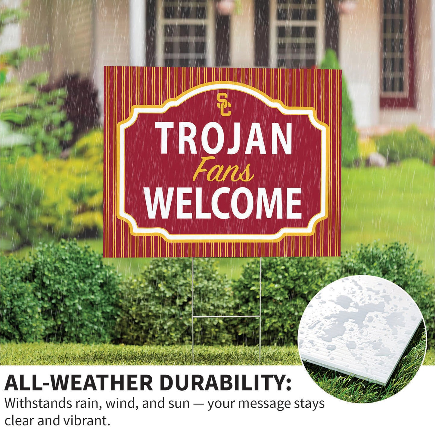 University of Southern California Coroplast Yard Sign, "Fans Welcome"