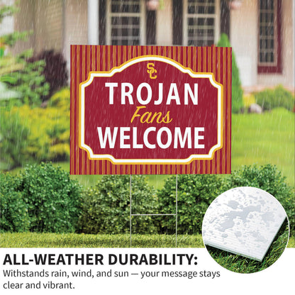 University of Southern California Coroplast Yard Sign, "Fans Welcome"