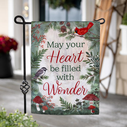 Wondering Heart Applique Garden Flag