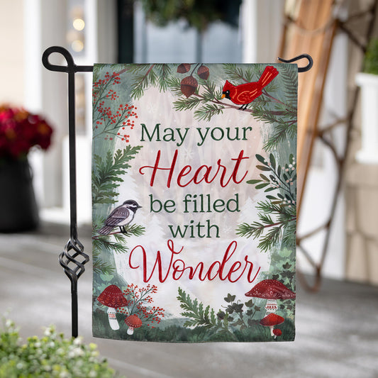 Wondering Heart Applique Garden Flag