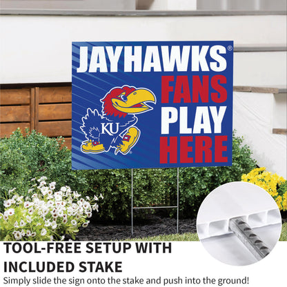 University of Kansas Coroplast Yard Sign "Fans Play Here"