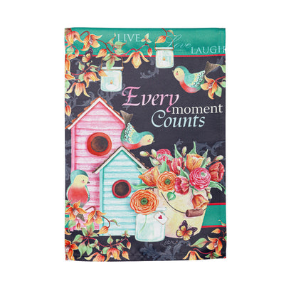 Every moment counts Suede Garden Flag