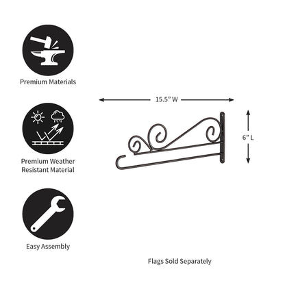 Swirl Wall-Mount Garden Flag Hanger
