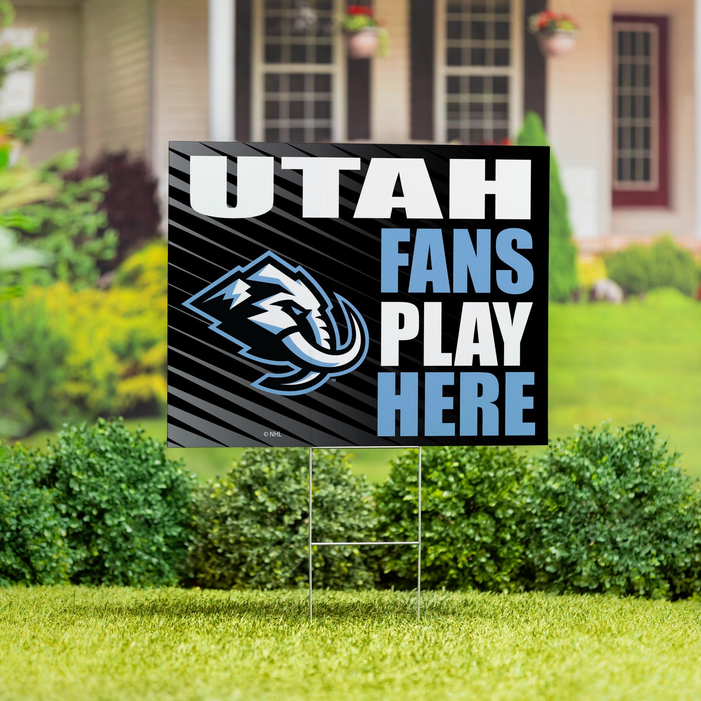 Utah Mammoth Yard Sign "Fans Play Here"