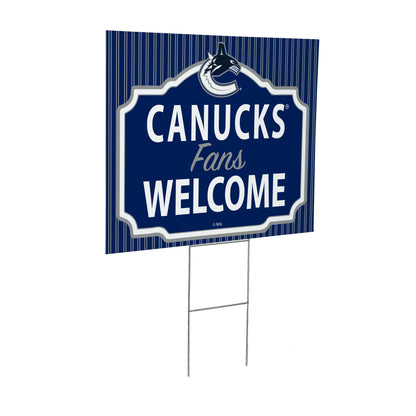 Vancouver Canucks Coroplast Yard Sign, "Fans Welcome"