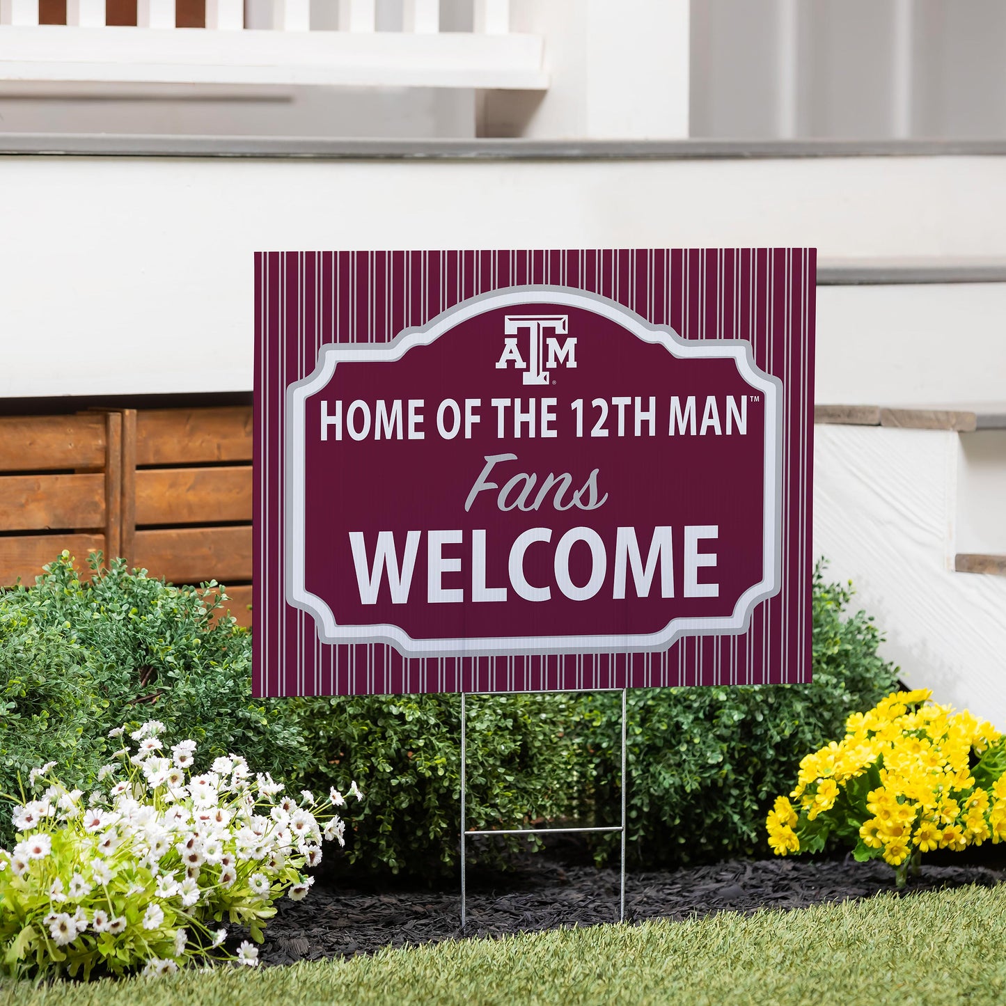 Texas A&M Coroplast Yard Sign, "Fans Welcome"