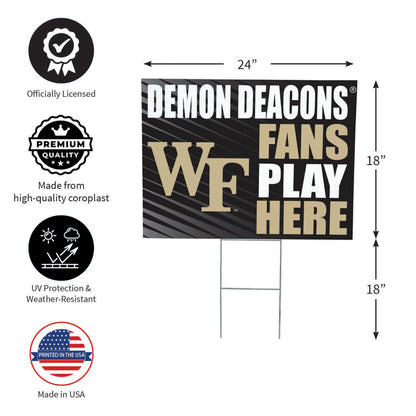 Wake Forest University Coroplast Yard Sign "Fans Play Here"