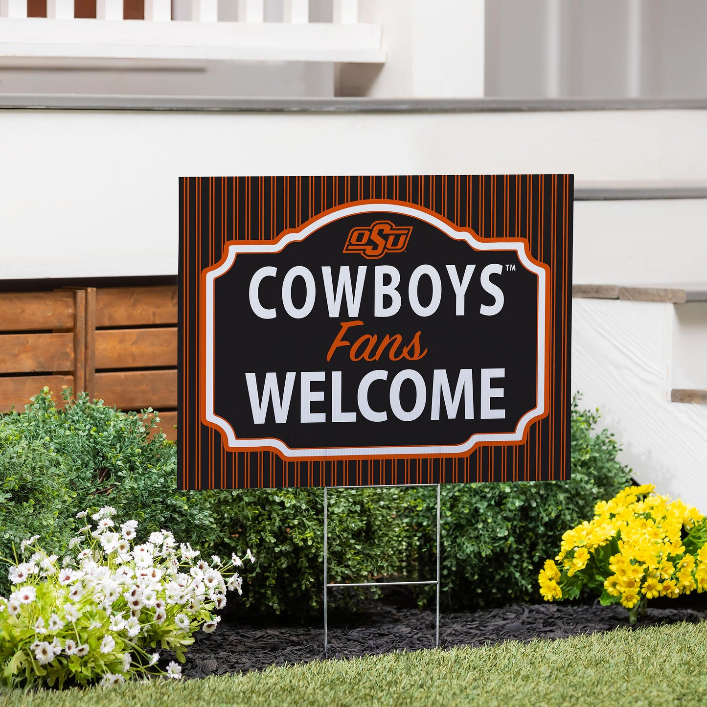 Oklahoma State University Coroplast Yard Sign, "Fans Welcome"