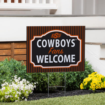 Oklahoma State University Coroplast Yard Sign, "Fans Welcome"