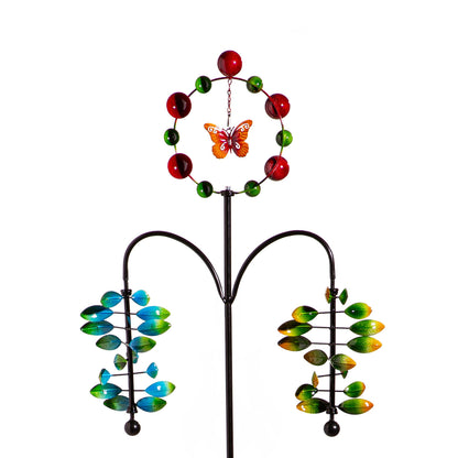 Metal Wind Spinner, Colorful Dynamic Helix, 75"H