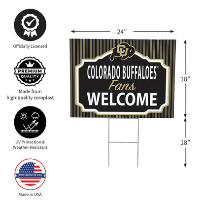 University of Colorado Coroplast Yard Sign, "Fans Welcome"