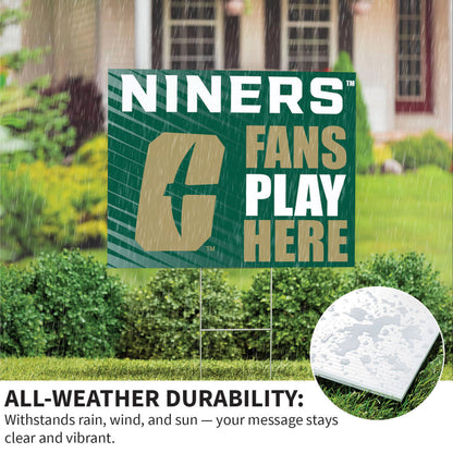 University of North Carolina/Charlotte Coroplast Yard Sign "Fans Play Here"