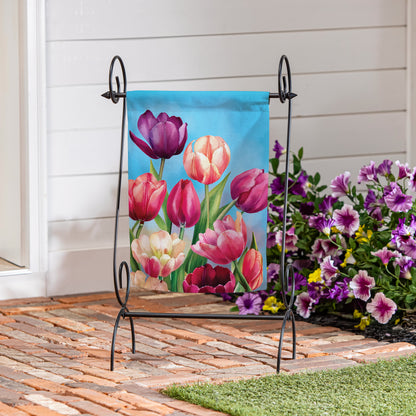 Tulip Palooza Suede Garden Flag