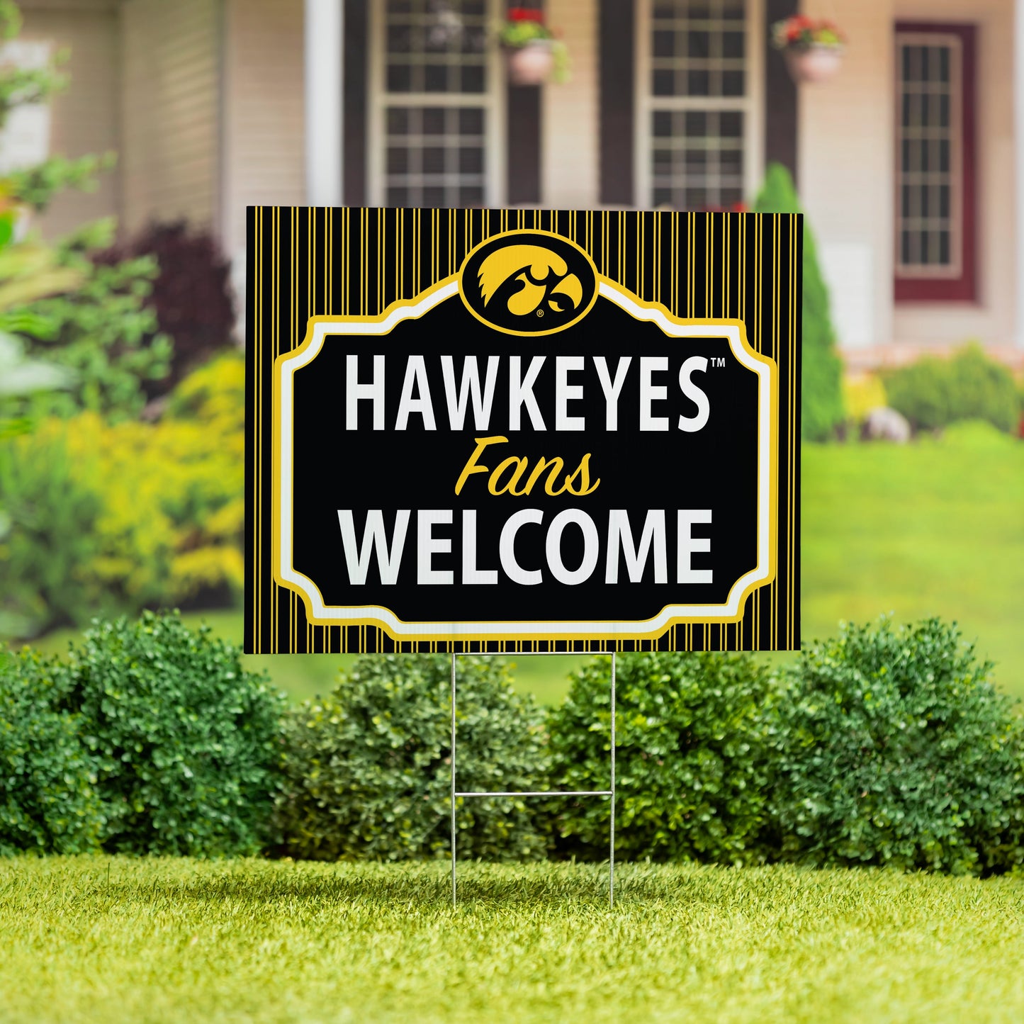 University of Iowa Coroplast Yard Sign, "Fans Welcome"