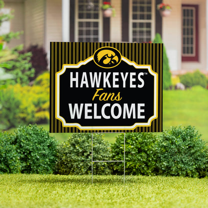 University of Iowa Coroplast Yard Sign, "Fans Welcome"