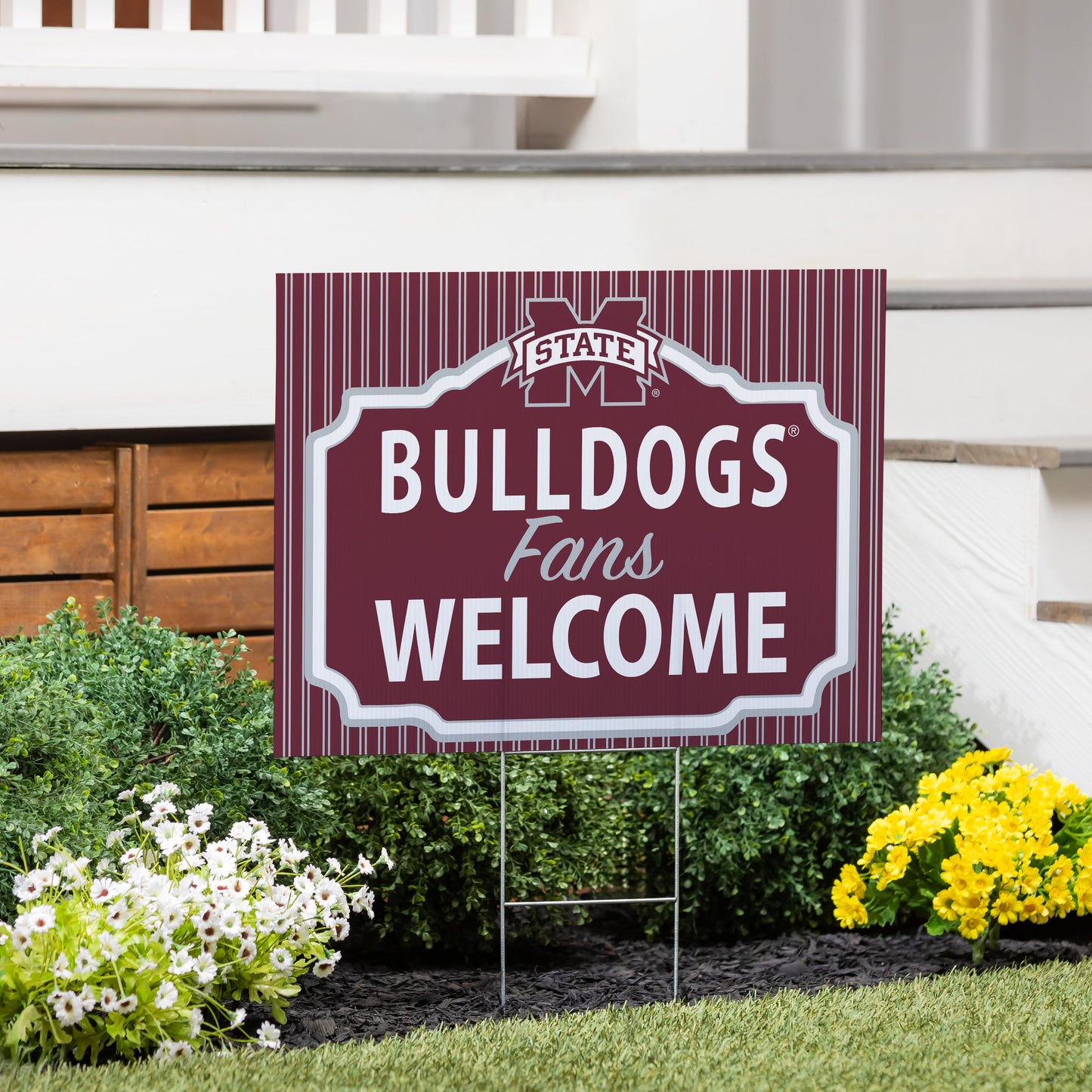 Mississippi State University Coroplast Yard Sign, "Fans Welcome"
