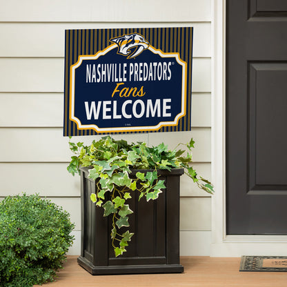 Nashville Predators Coroplast Yard Sign, "Fans Welcome"