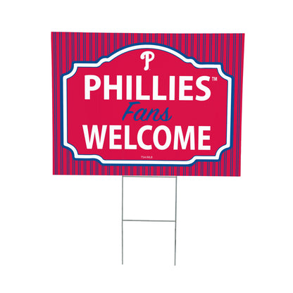 Philadelphia Phillies Coroplast Yard Sign, "Fans Welcome"