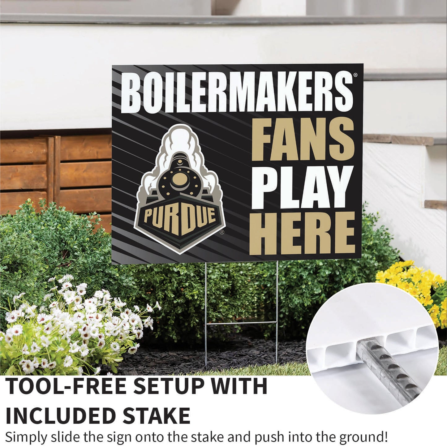 Purdue University Coroplast Yard Sign "Fans Play Here"