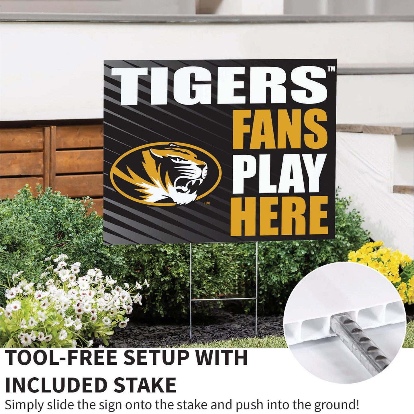University of Missouri Coroplast Yard Sign "Fans Play Here"