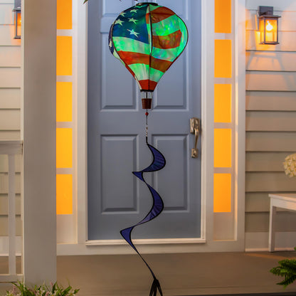 Waving American Flag Animated Lit Balloon Spinner