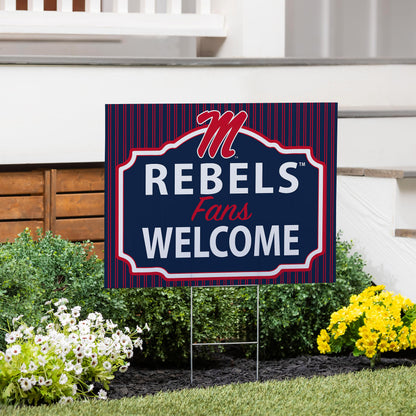 University of Mississippi Coroplast Yard Sign, "Fans Welcome"