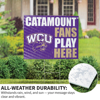 Western Carolina University Coroplast Yard Sign "Fans Play Here"