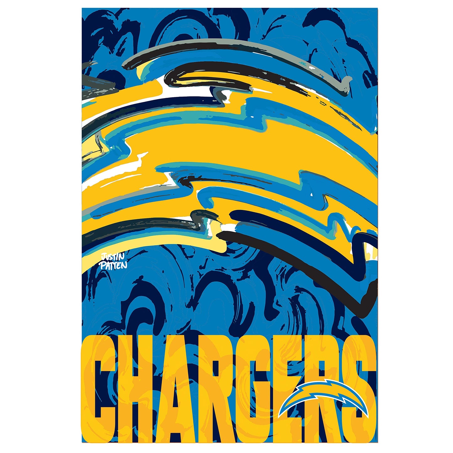 Los Angeles Chargers, Suede GDN, Justin Patten Logo