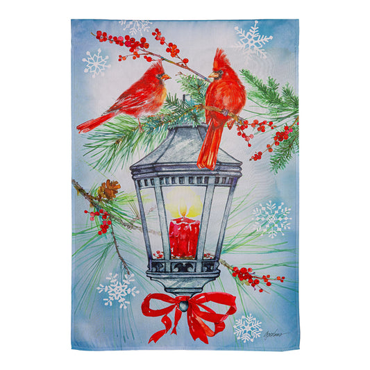Cardinal Lantern Suede House Flag