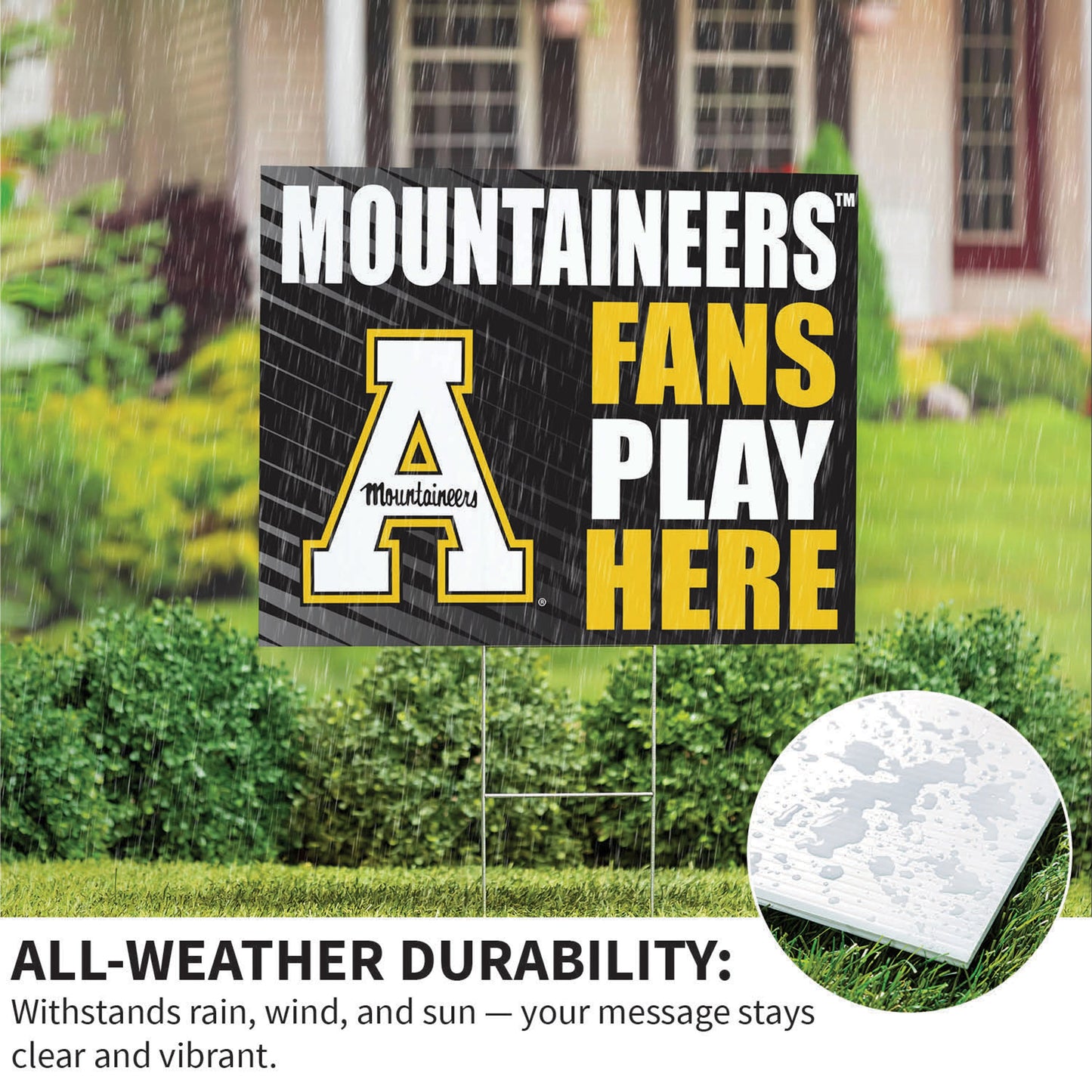 Appalachian State University Coroplast Yard Sign "Fans Play Here"