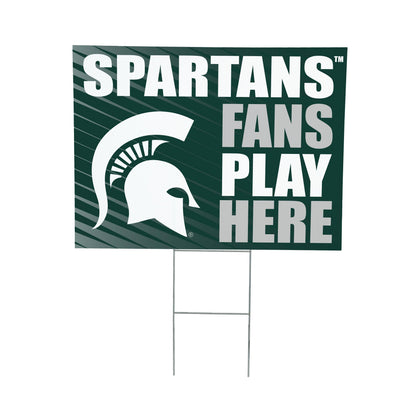 Michigan State University Coroplast Yard Sign "Fans Play Here"