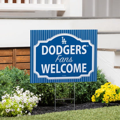 Los Angeles Dodgers Coroplast Yard Sign, "Fans Welcome"