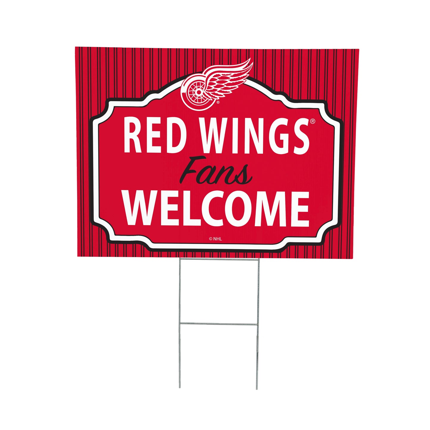 Detroit Red Wings Coroplast Yard Sign, "Fans Welcome"