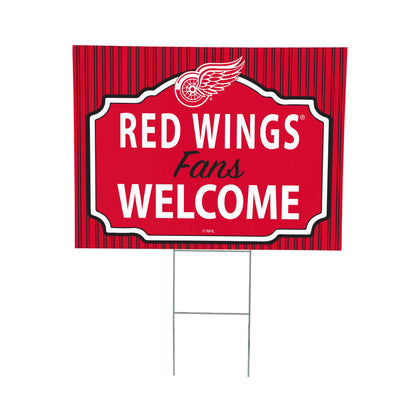 Detroit Red Wings Coroplast Yard Sign, "Fans Welcome"