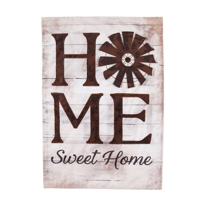 Windmill Home Sweet Home Garden Linen Flag